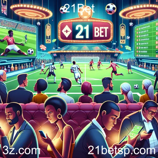 Imagem promocional da 21Bet mostrando a plataforma e suas vantagens